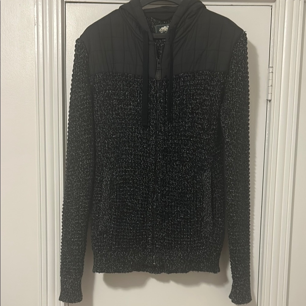 Black and Gray Men’s Hoodie Zip-up Sweater by Roots